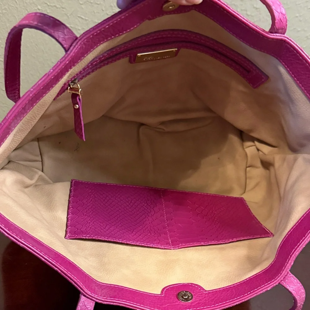 Pink Snake Print Tote Bag